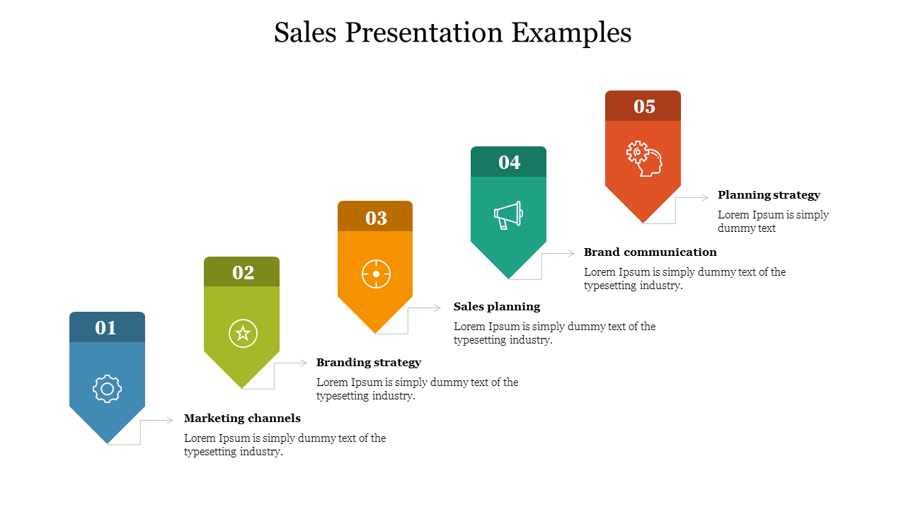 Multicolor Sales Presentation Examples Slide Template